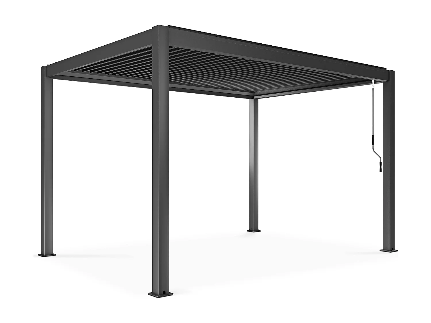 Zelfdragende bioklimatische pergola grijs 3 x 4 x 2,5 m