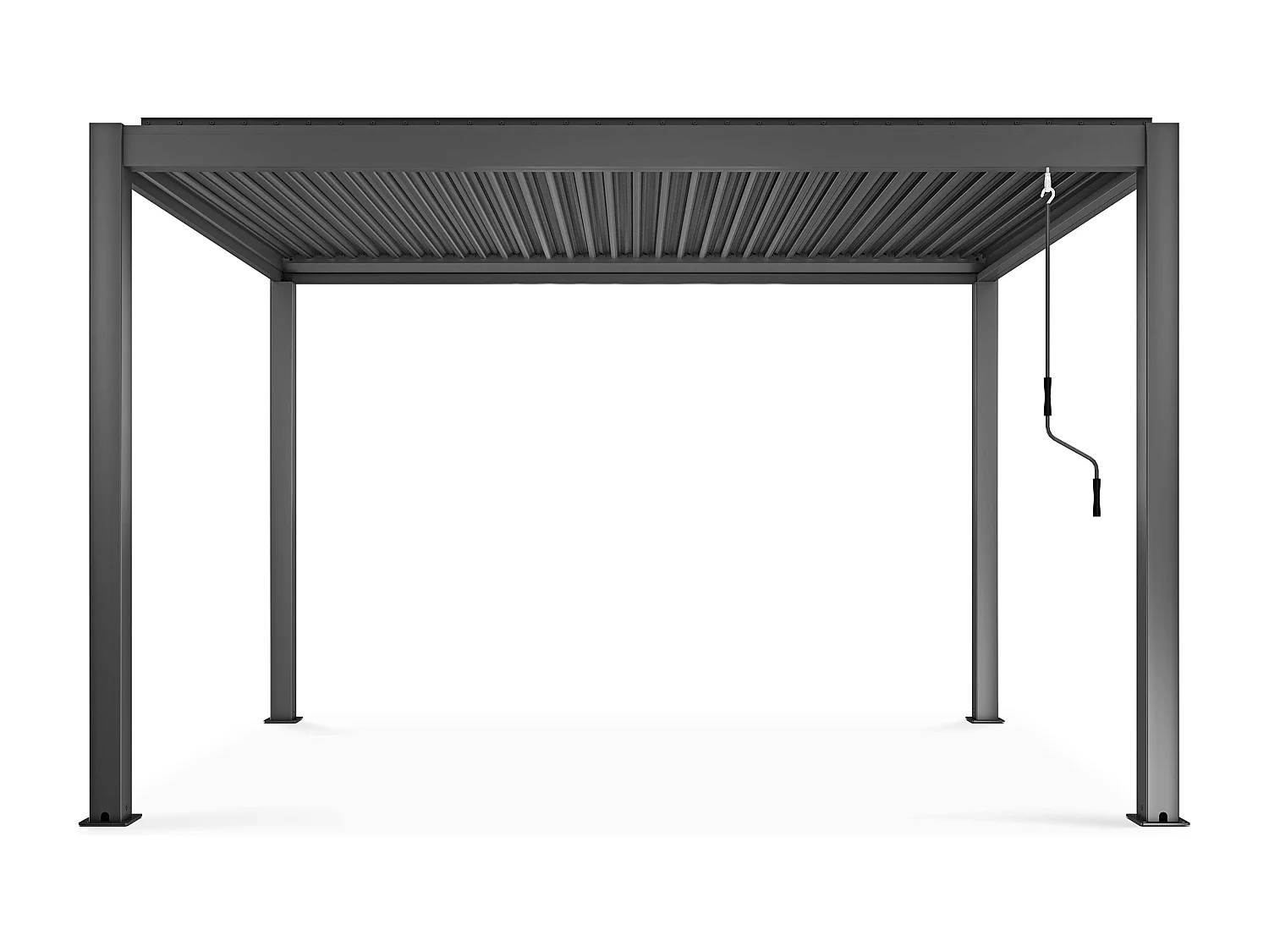Zelfdragende bioklimatische pergola grijs 3 x 4 x 2,5 m