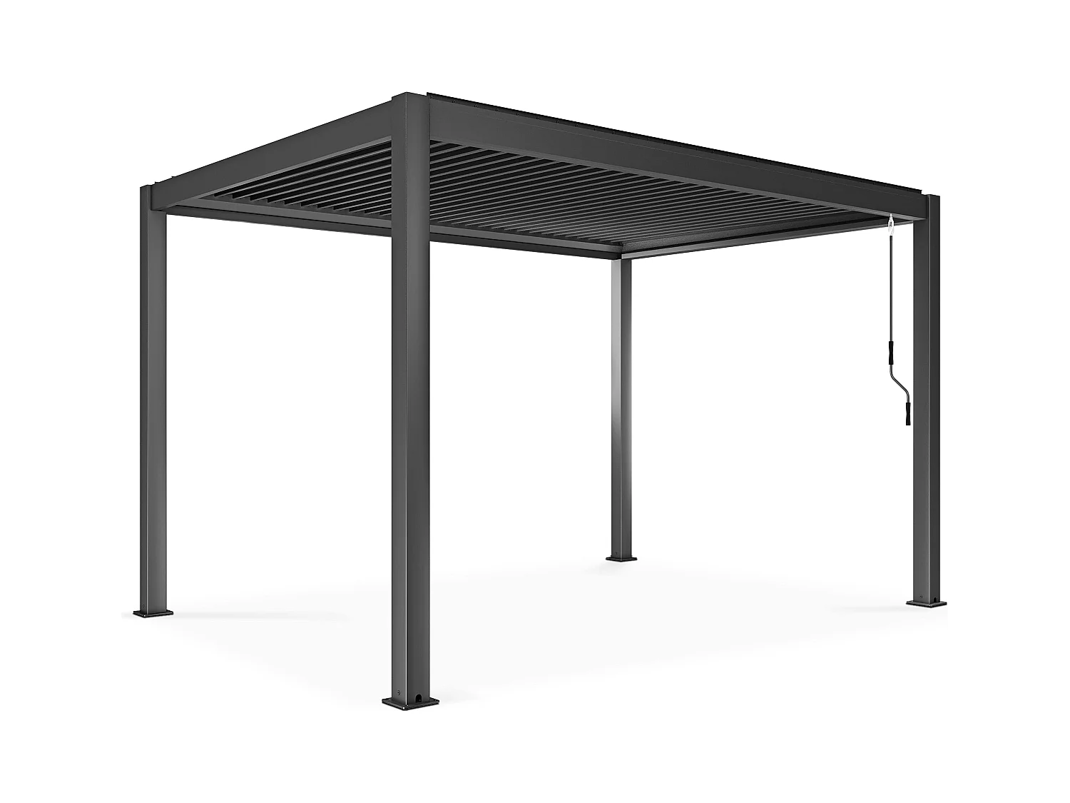 Pergola bioclimatique autoportée gris 3 x 4 x 2.5 m