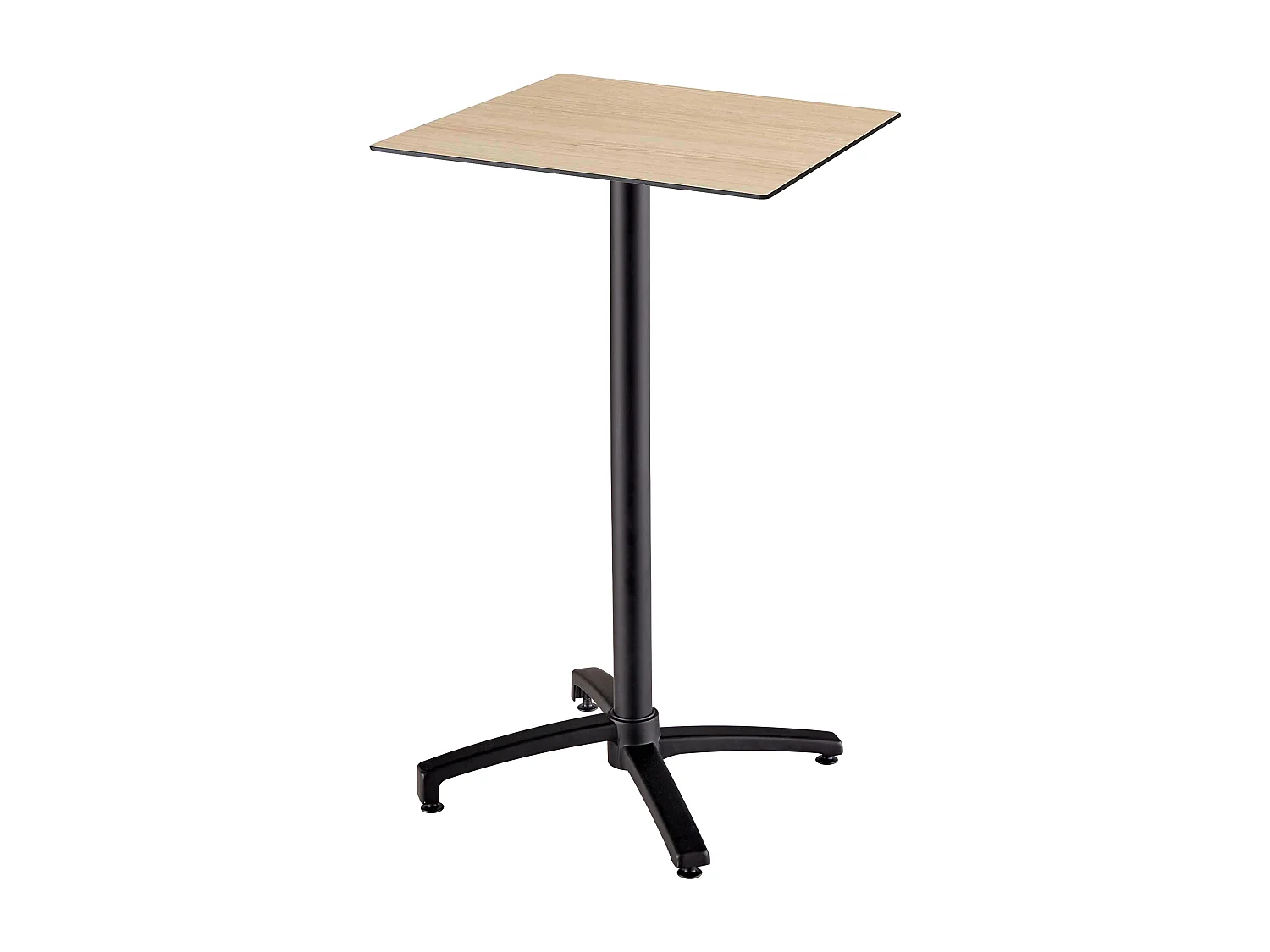 Table haute de terrasse 60x60 cm inclinable stratifié chêne naturel