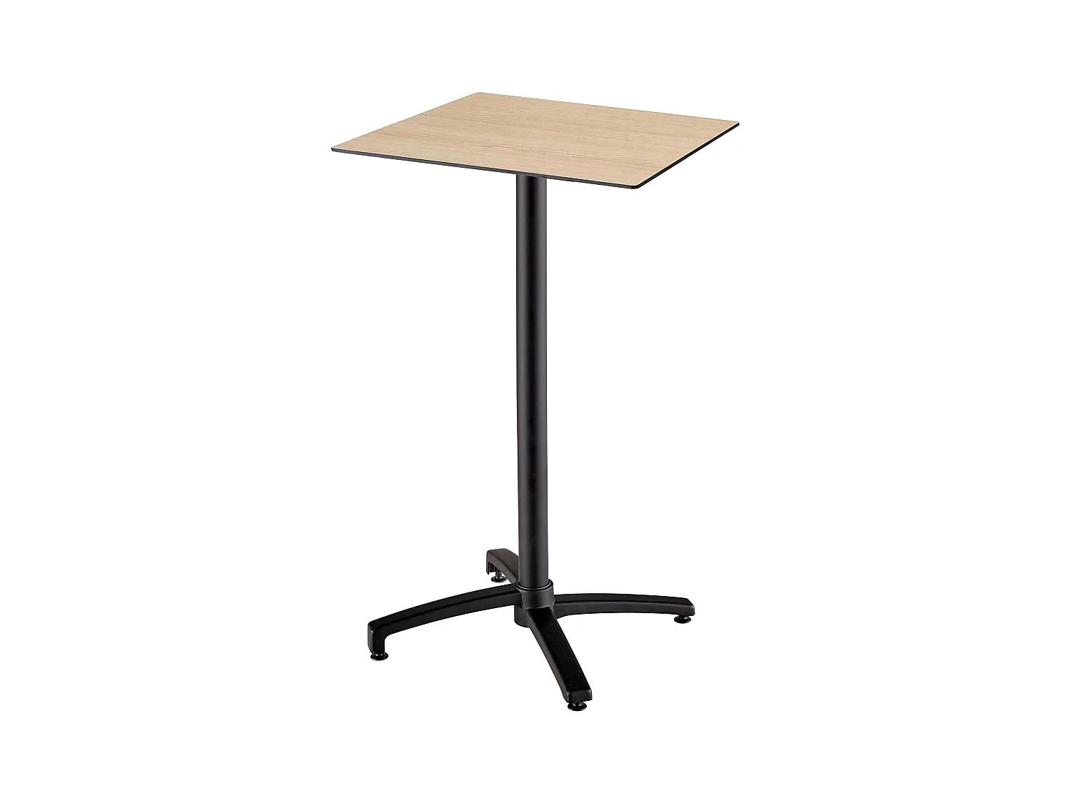 Hoge tuintafel 60x60 cm kantelbaar met natuurlijk eikenfineer