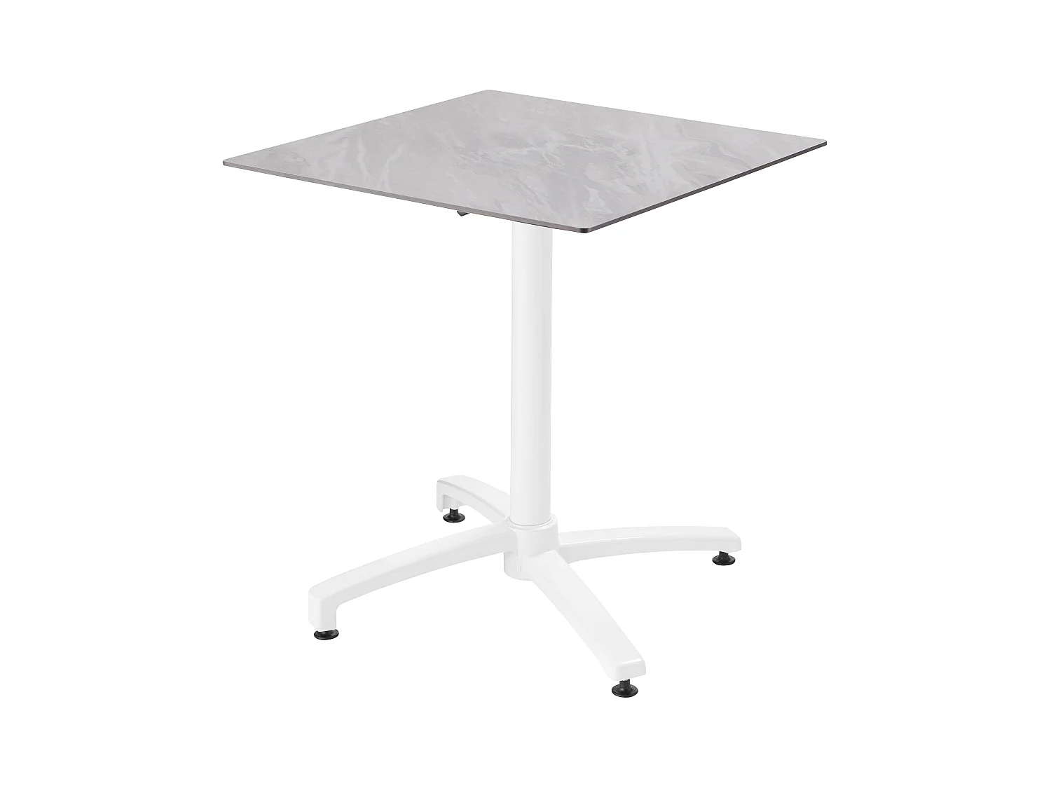 Table de terrasse carrée 70 x 70 cm inclinable stratifié marbre