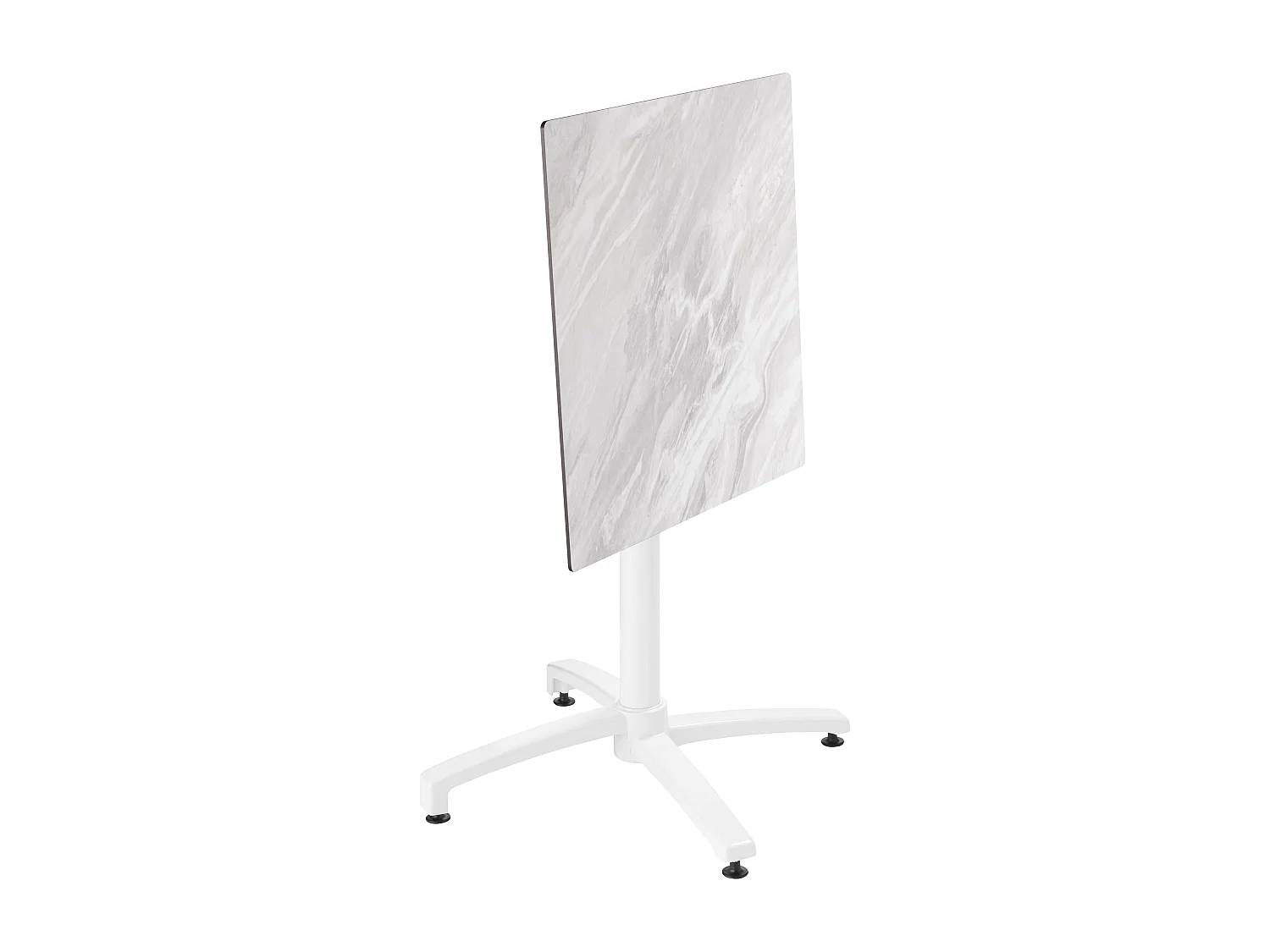 Vierkante tuintafel 70 x 70 cm kantelbaar met marmeren laminaat