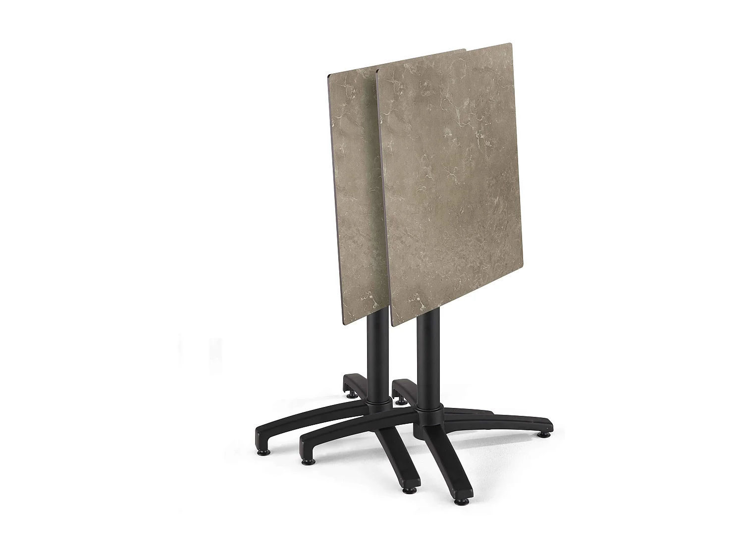 Tuintafel 60x60 cm kantelbaar, bekleed met beige marmerbeton