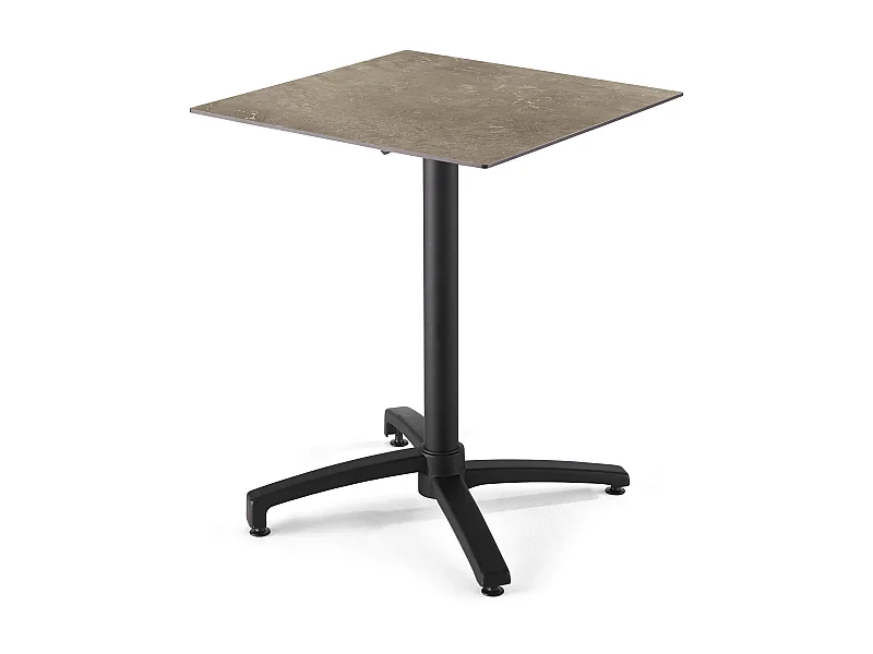 Table de terrasse 60 cm inclinable stratifié en beton marbre beige