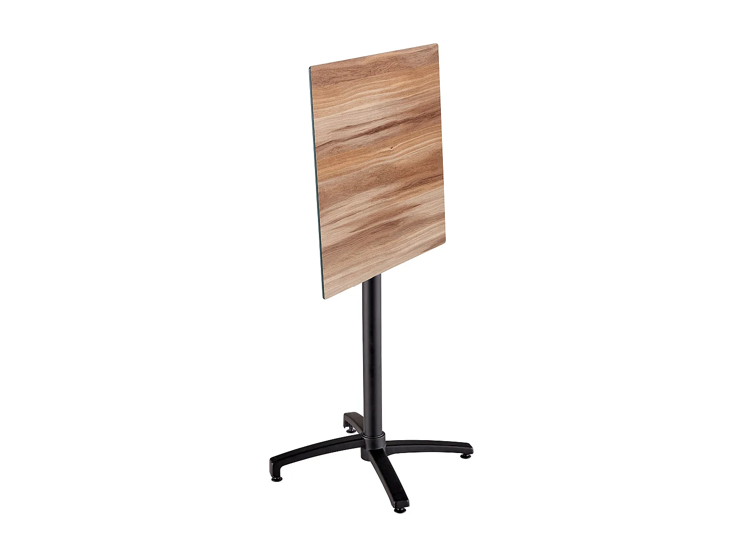 Table haute de terrasse 60x60 cm inclinable stratifié chêne foncé