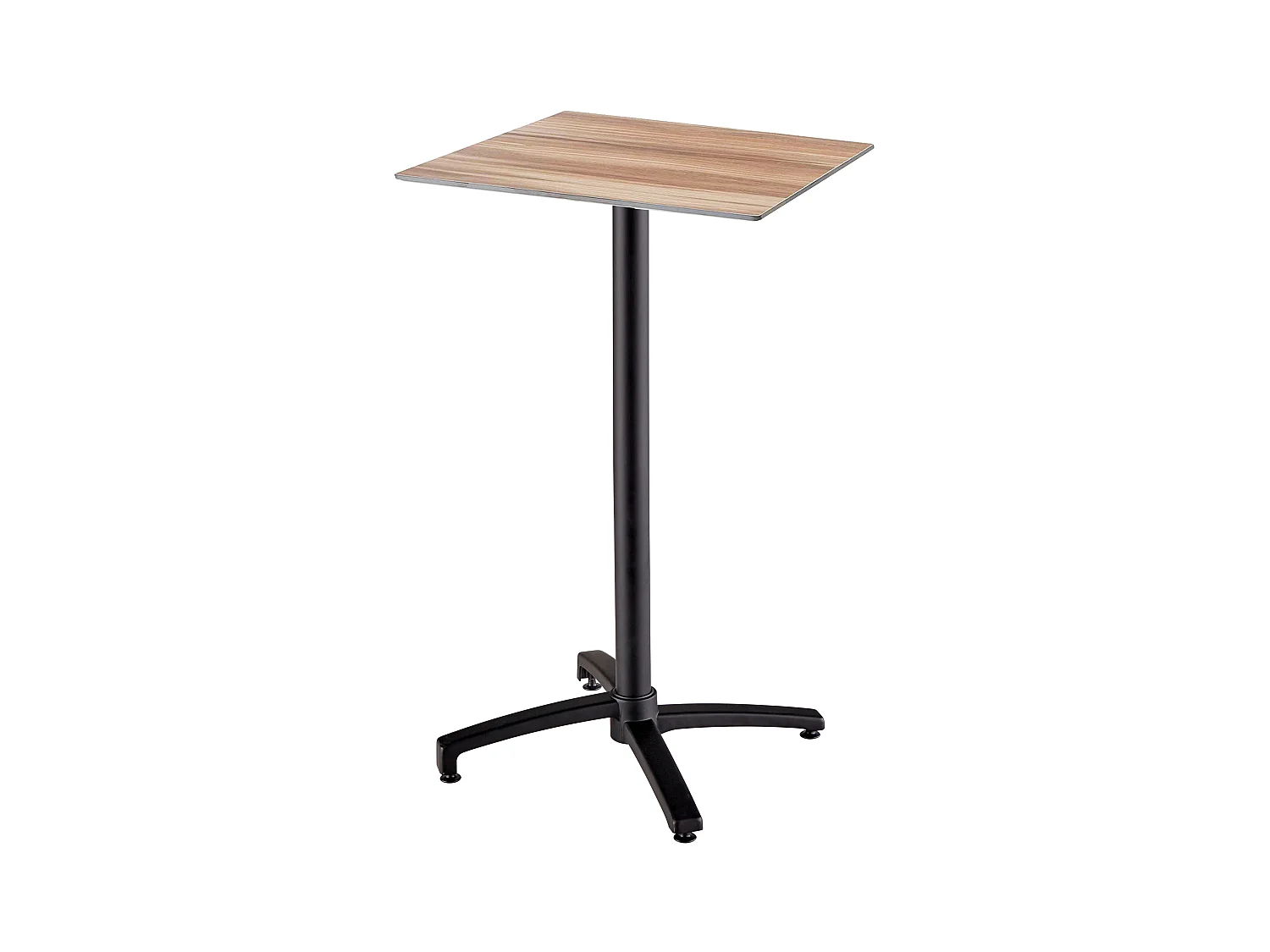 Table haute de terrasse 60x60 cm inclinable stratifié chêne foncé