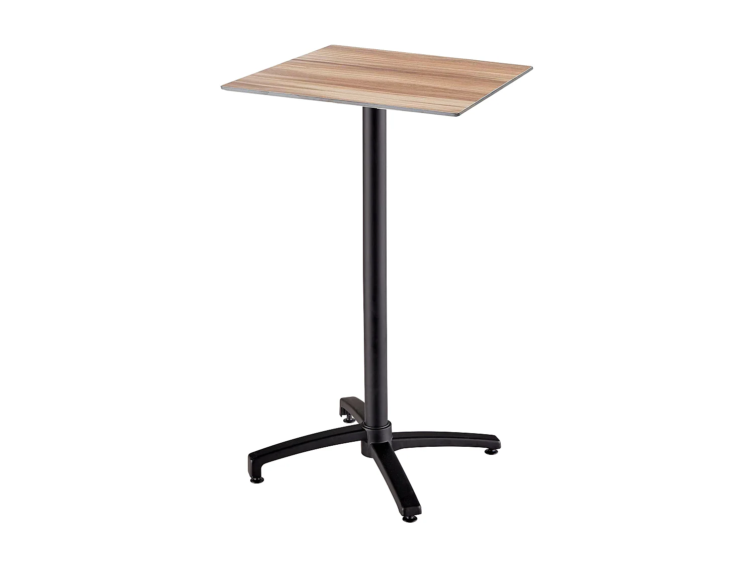 Table haute de terrasse 60x60 cm inclinable stratifié chêne foncé