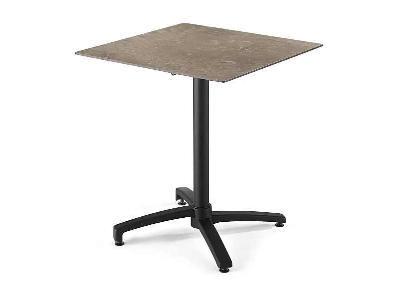 Table de terrasse 70 cm inclinable stratifié en marbre beige