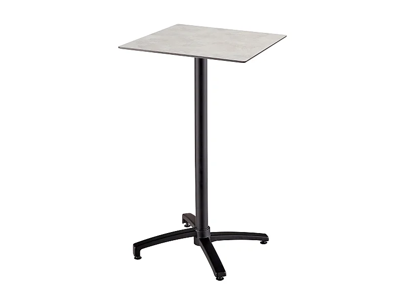 Table haute de terrasse 60x60 cm inclinable stratifié béton gris