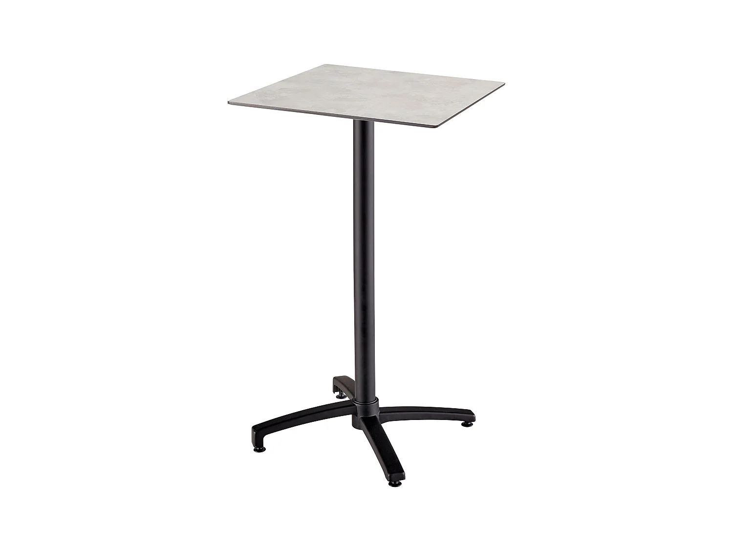 Table haute de terrasse 60x60 cm inclinable stratifié béton gris
