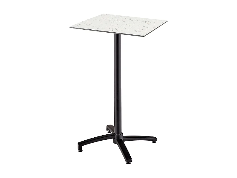 Table haute de terrasse 60x60 cm inclinable stratifié terazzo