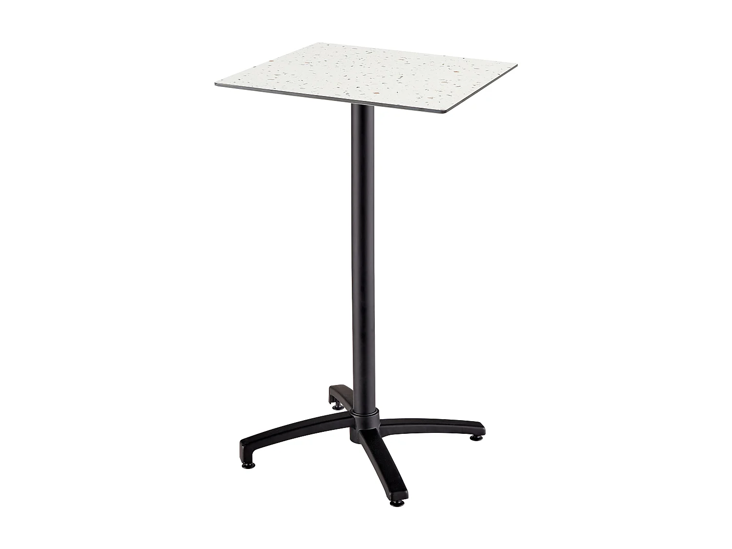 Table haute de terrasse 60x60 cm inclinable stratifié terazzo