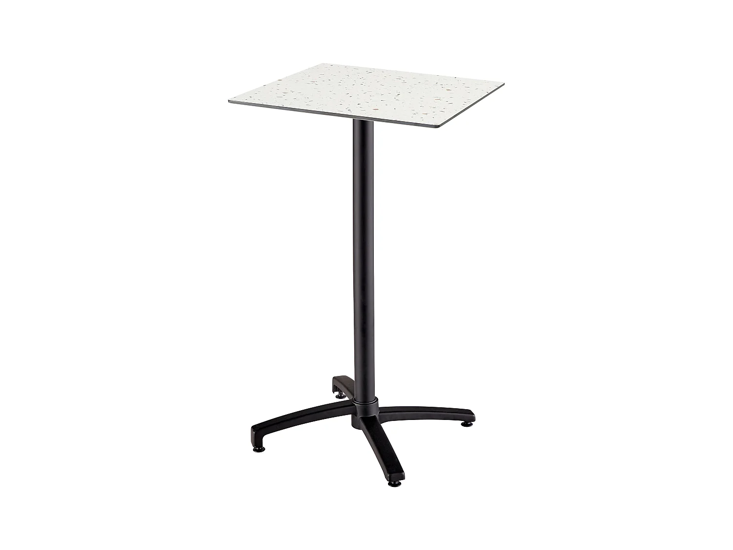 Table haute de terrasse 60x60 cm inclinable stratifié terazzo