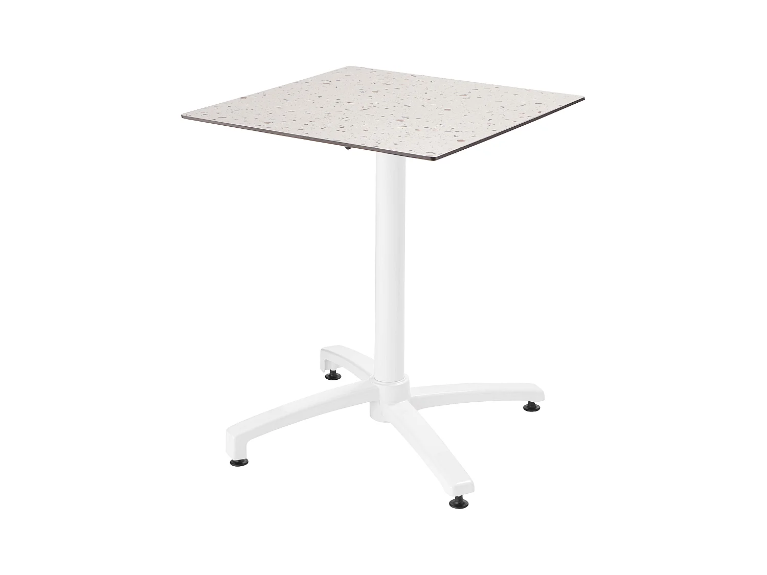 Table de terrasse 60 x 60 cm inclinable stratifié terrazzo moucheté