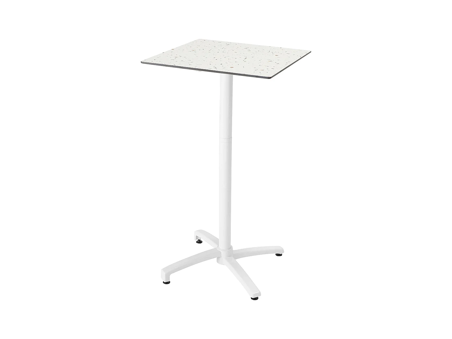 Table haute de terrasse 60 x 60 cm inclinable stratifié terrazzo