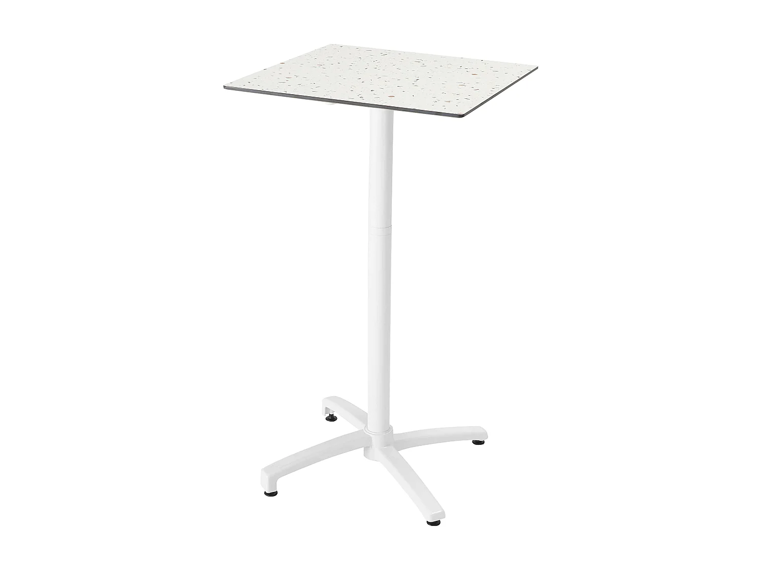 Hoge tuintafel 60 x 60 cm kantelbaar laminaat terrazzo