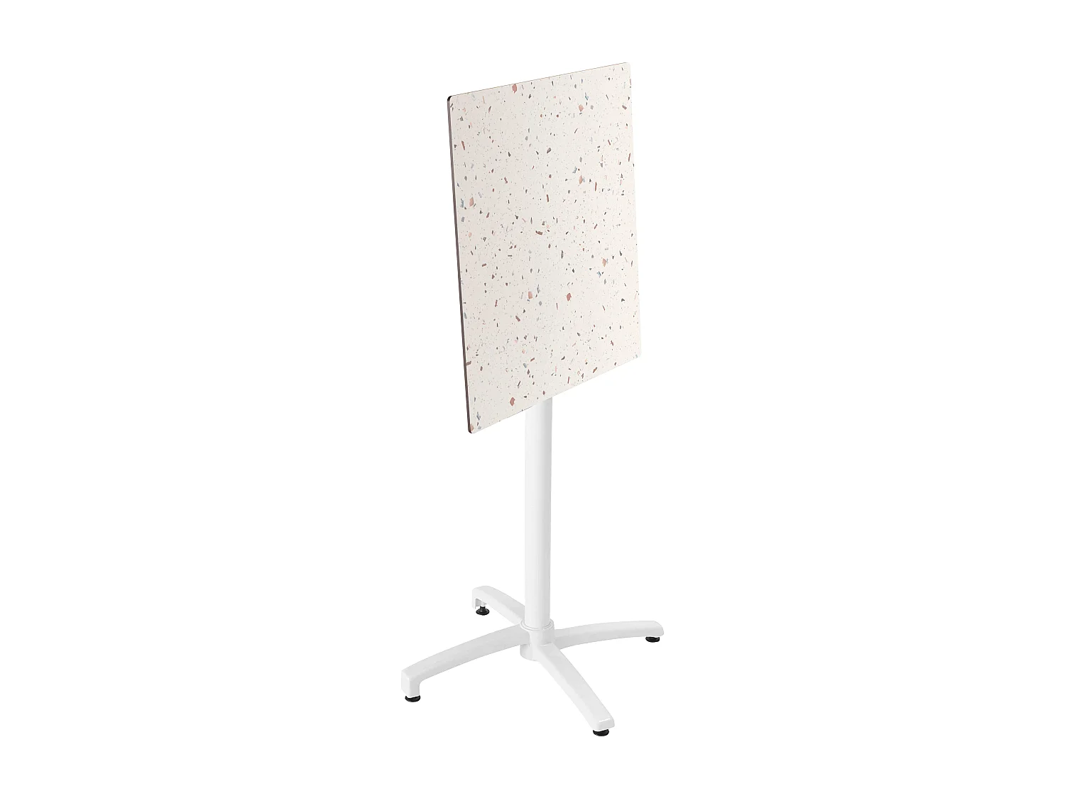 Hoge tuintafel 60 x 60 cm kantelbaar laminaat terrazzo