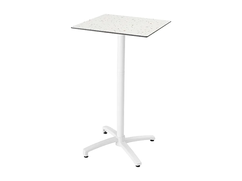 Hoge tuintafel 60 x 60 cm kantelbaar laminaat terrazzo