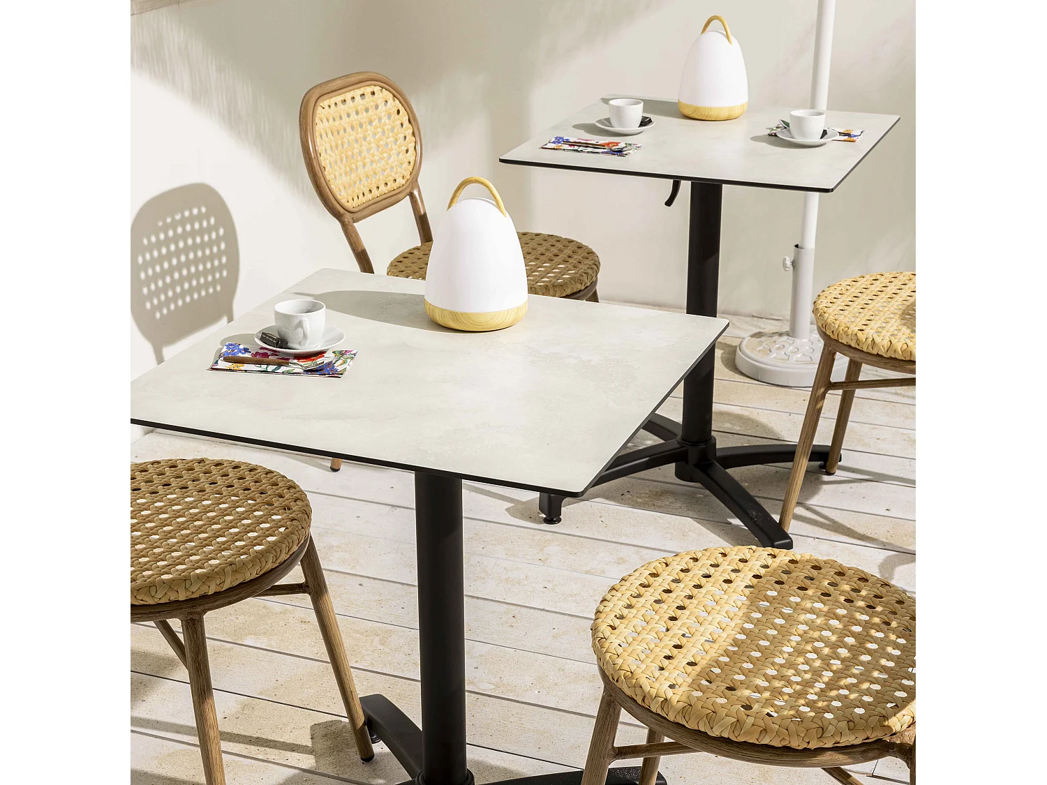 Table de terrasse 60 cm inclinable beton gris clair