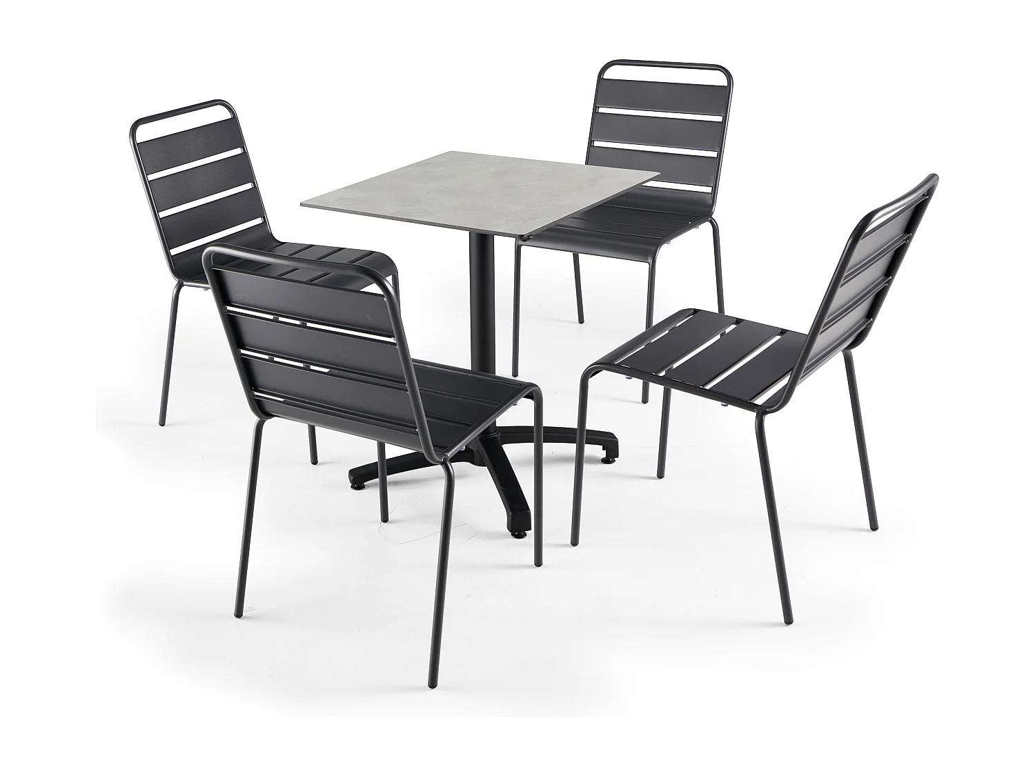 Table de terrasse 60 cm inclinable beton gris clair