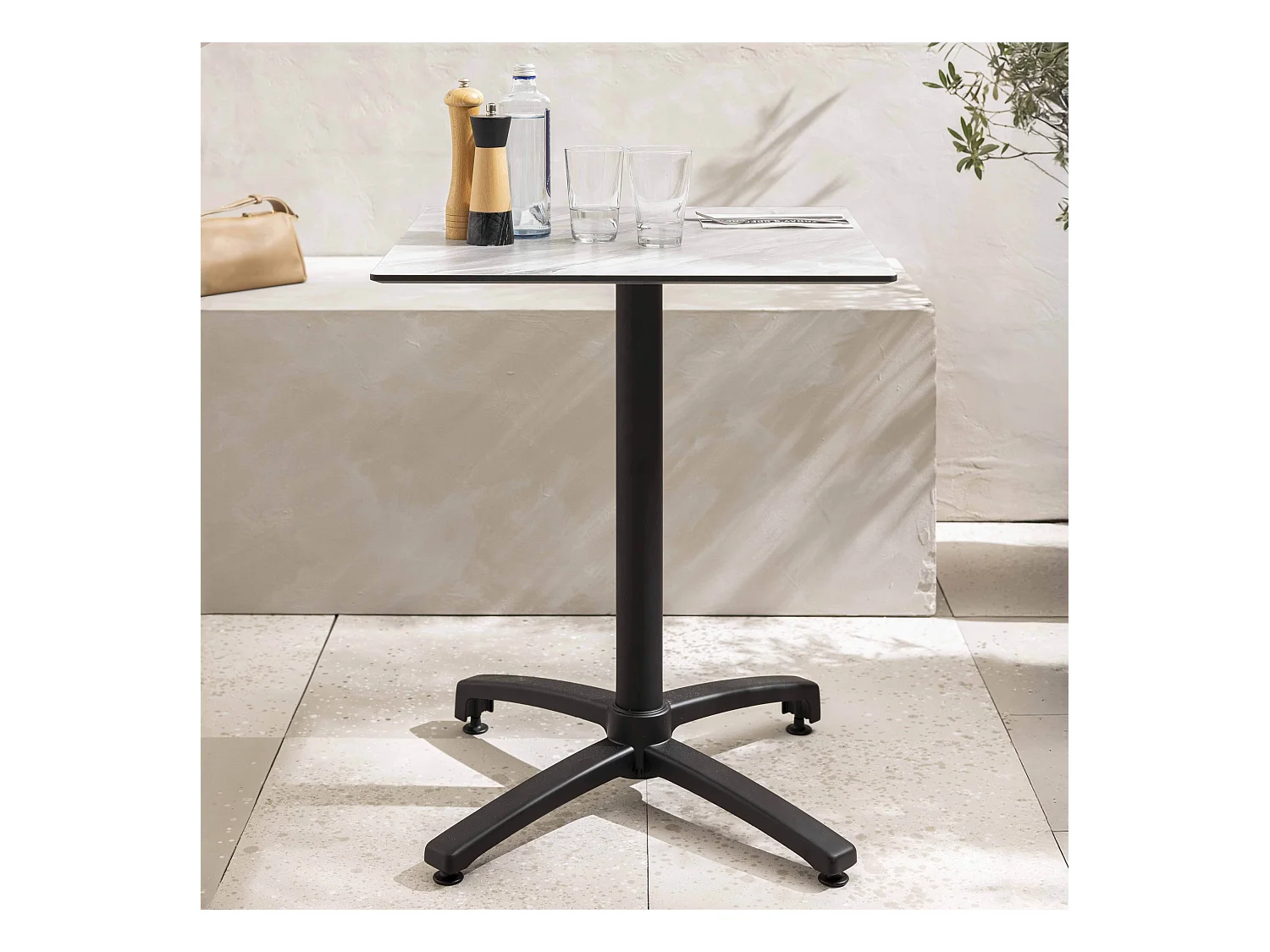 Table de jardin 70 cm inclinable marbre
