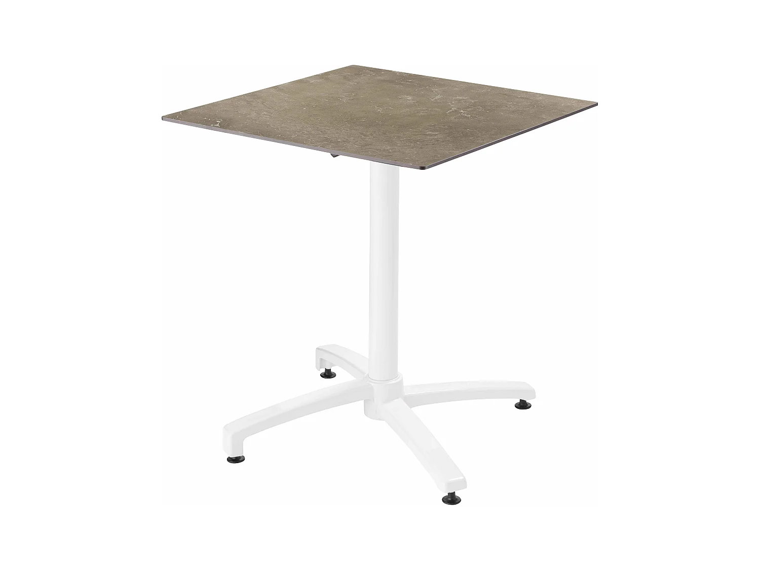 Table de terrasse carrée 70 x 70 cm inclinable stratifié marbre beige