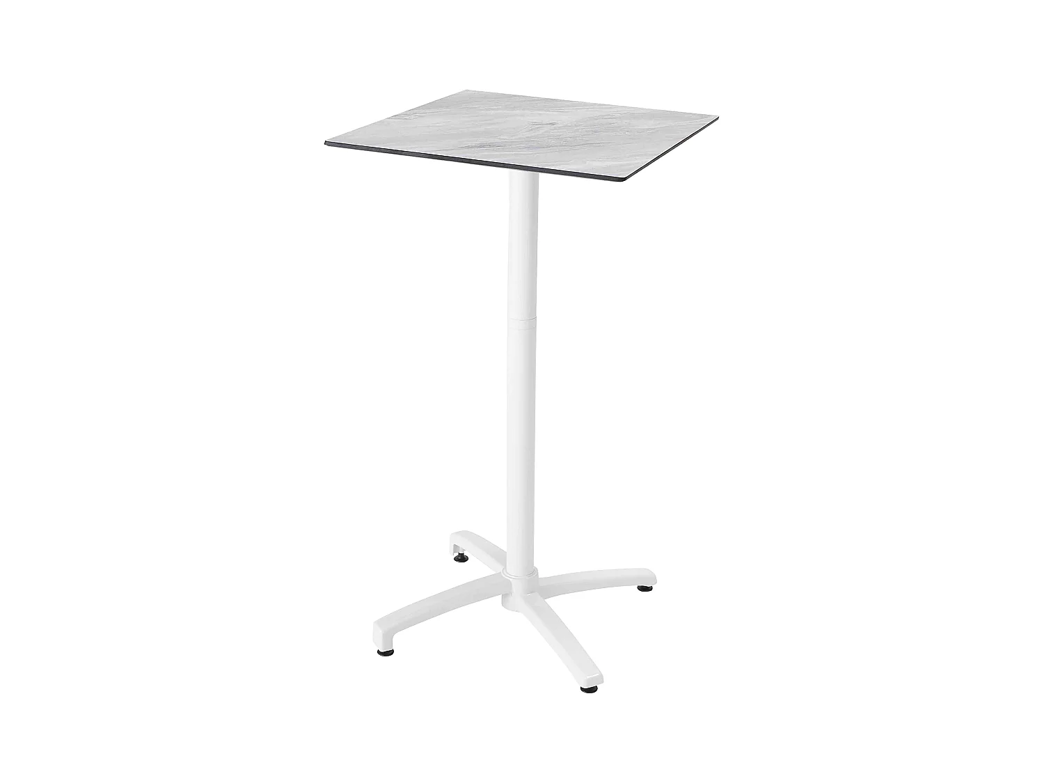Hoge tuintafel 60 x 60 cm kantelbaar met marmeren laminaat