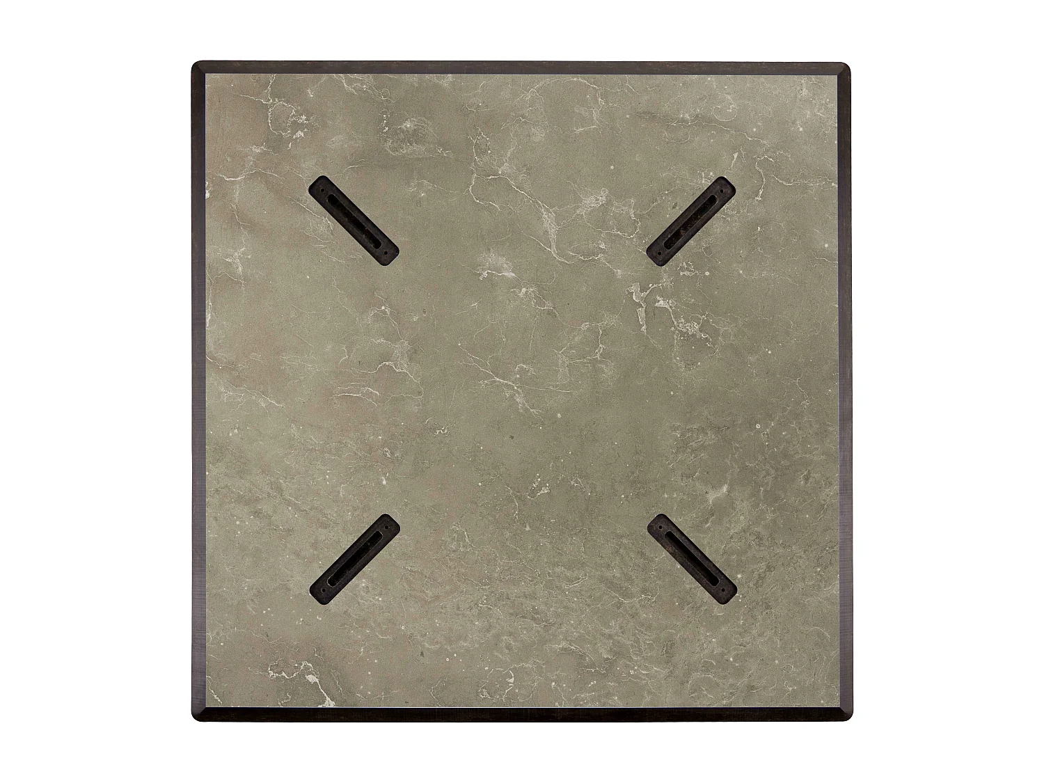 Tuintafel 60 x 60 cm kantelbaar, bekleed met beige marmerlaminaat