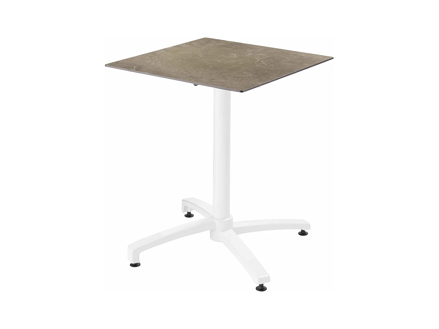 Table de terrasse 60 x 60 cm inclinable stratifié marbre beige