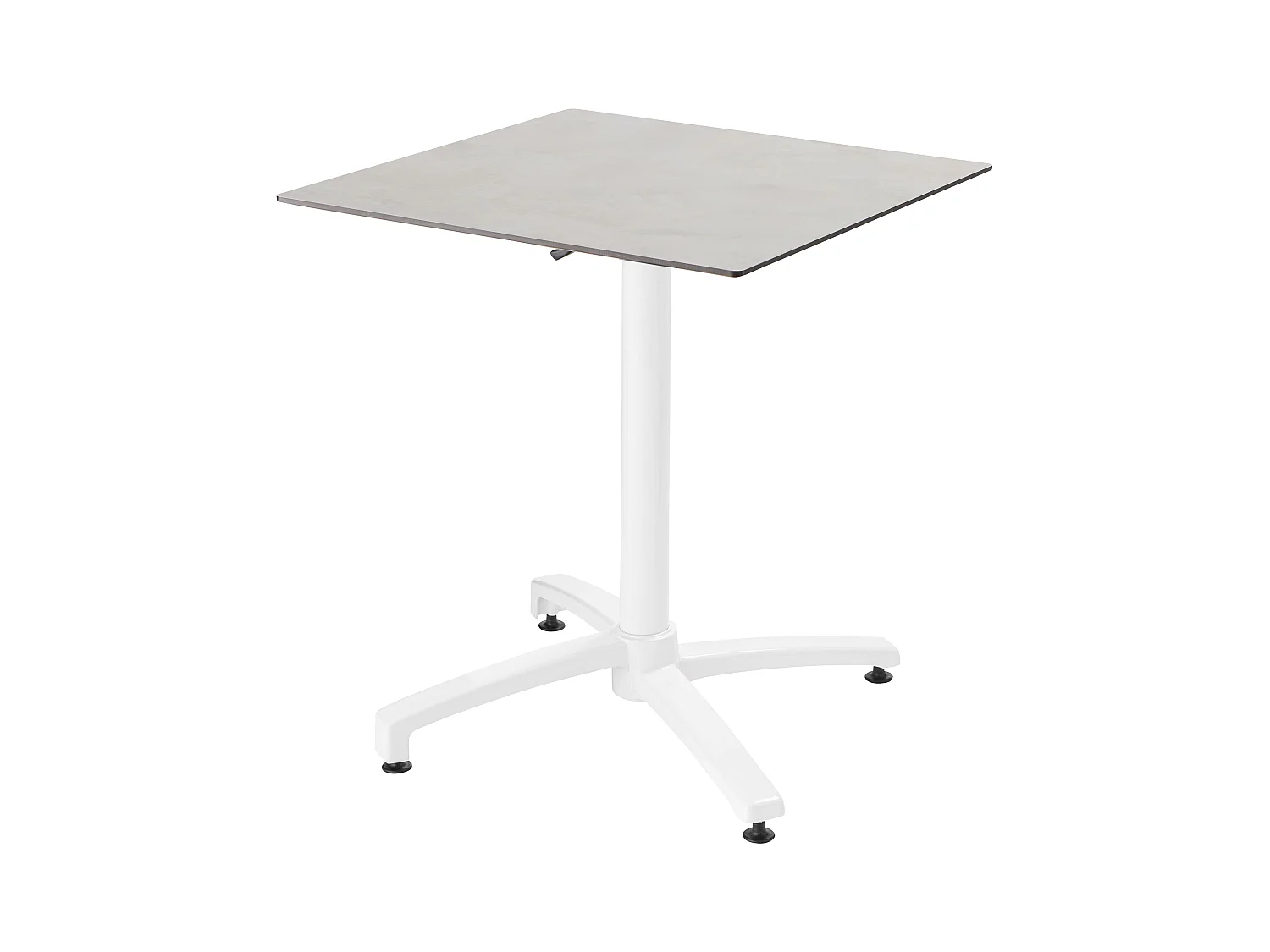Table de terrasse carrée 70 x 70 cm inclinable stratifié gris clair