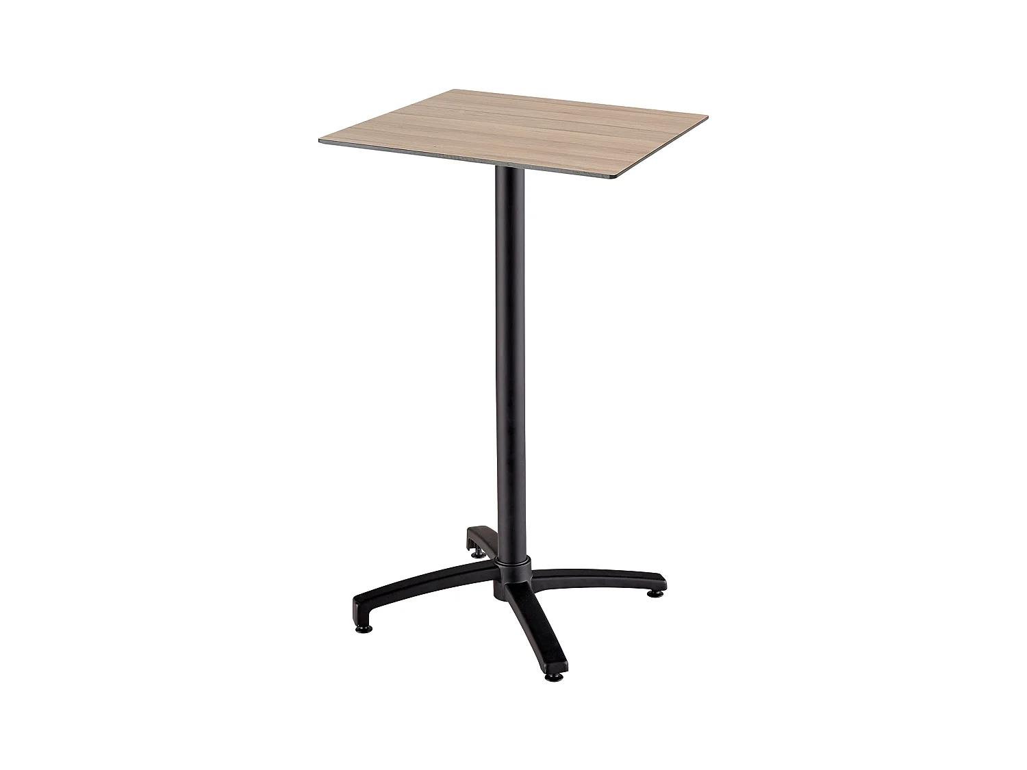 Table haute de terrasse 60x60 cm inclinable stratifié chêne clair