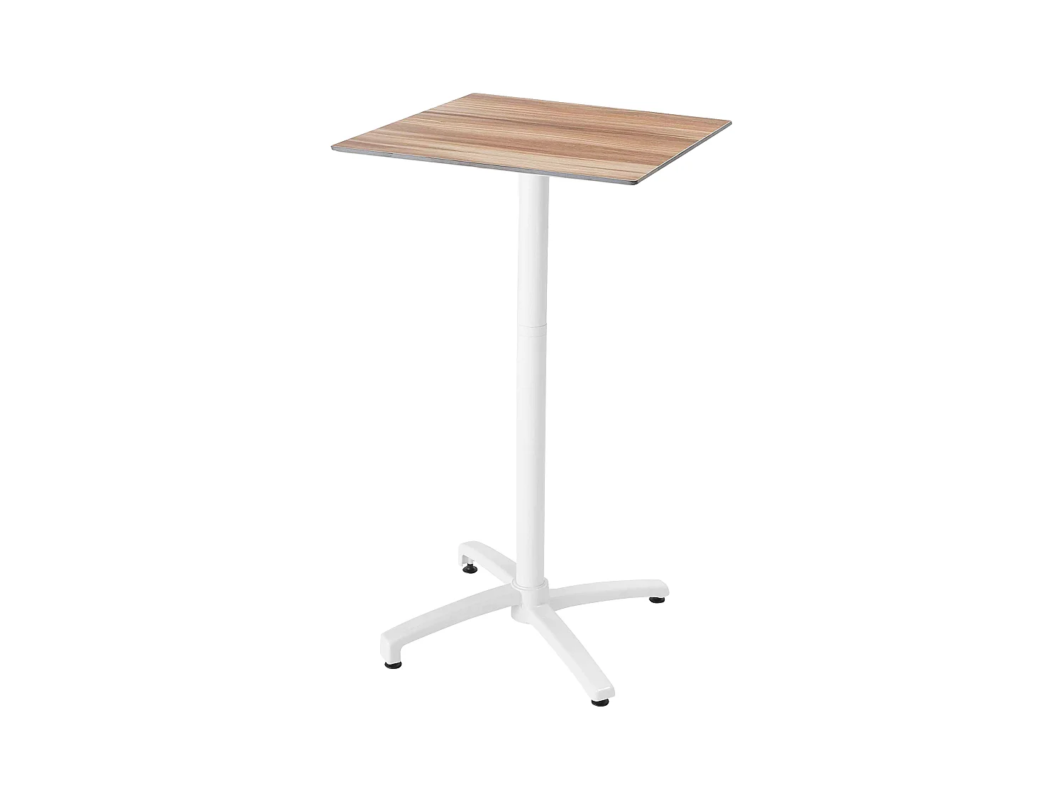 Table haute de terrasse 60 x 60 cm inclinable chêne foncé