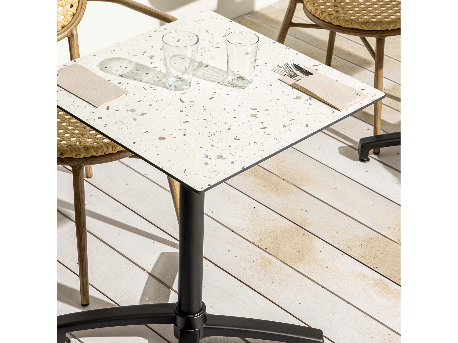 Table de jardin 60 cm inclinable terrazzo