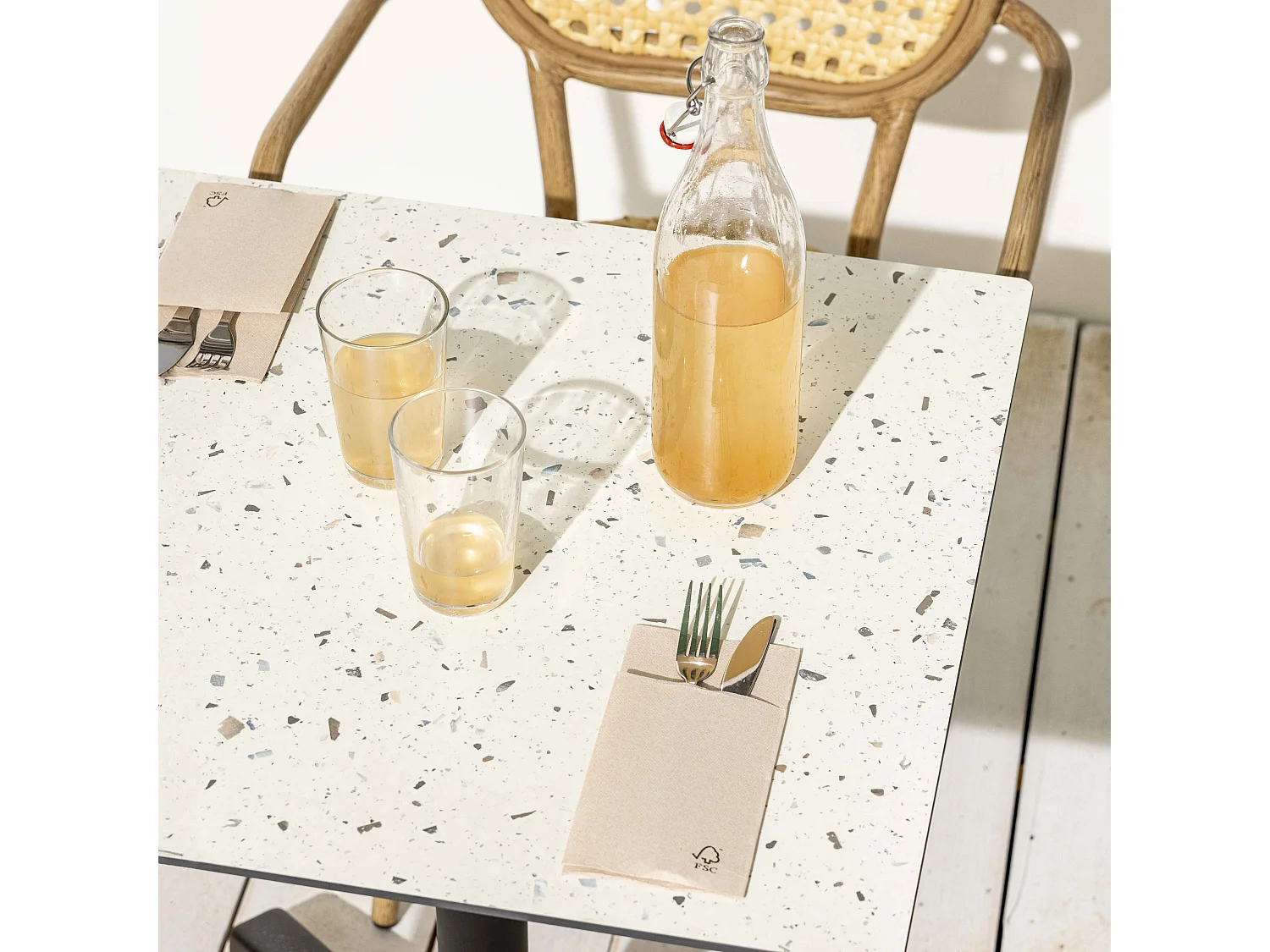 Table de jardin 60 cm inclinable terrazzo