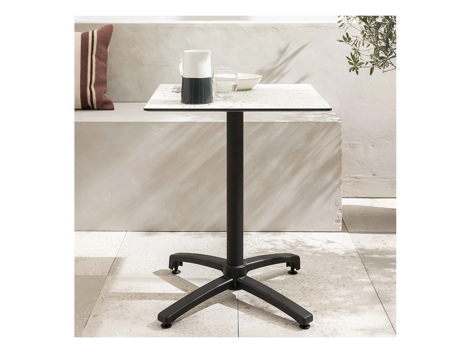 Table de jardin 60 cm inclinable terrazzo