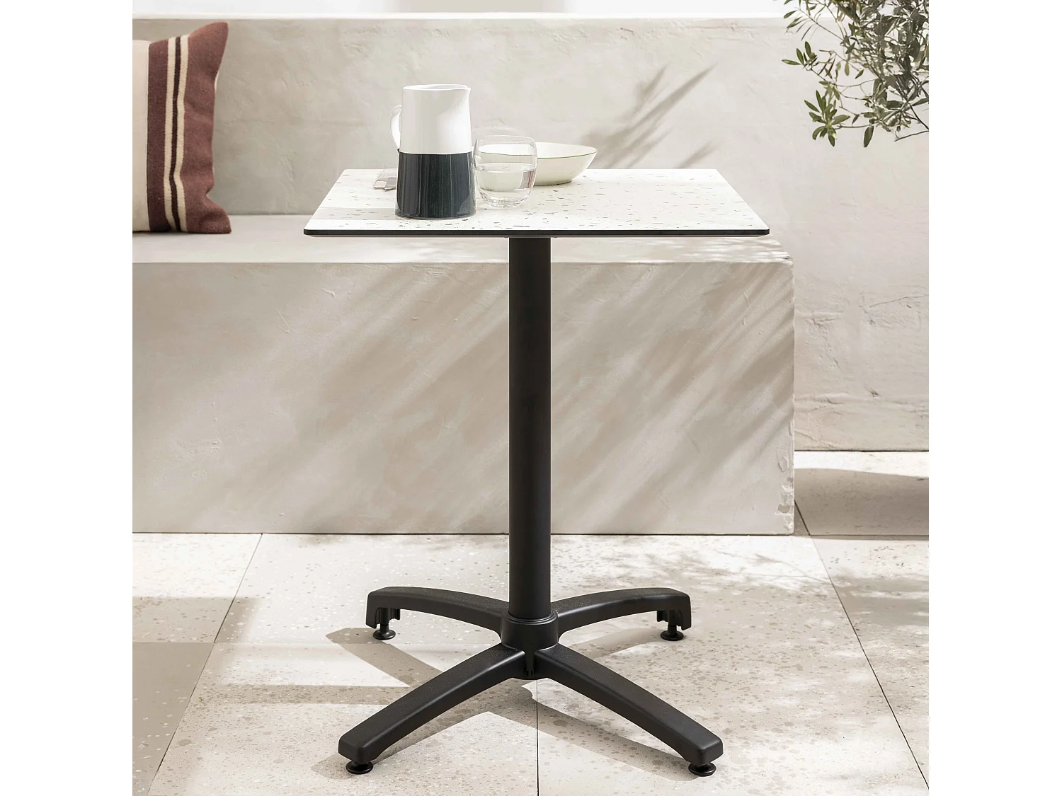 Table de terrasse 60 cm inclinable terrazzo