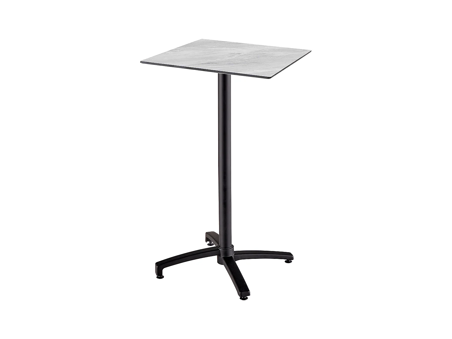 Table haute de terrasse 60x60 cm inclinable stratifié marbre