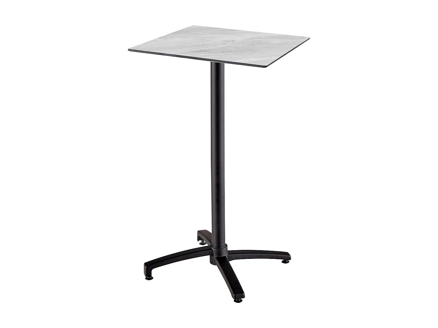 Table haute de terrasse 60x60 cm inclinable stratifié marbre