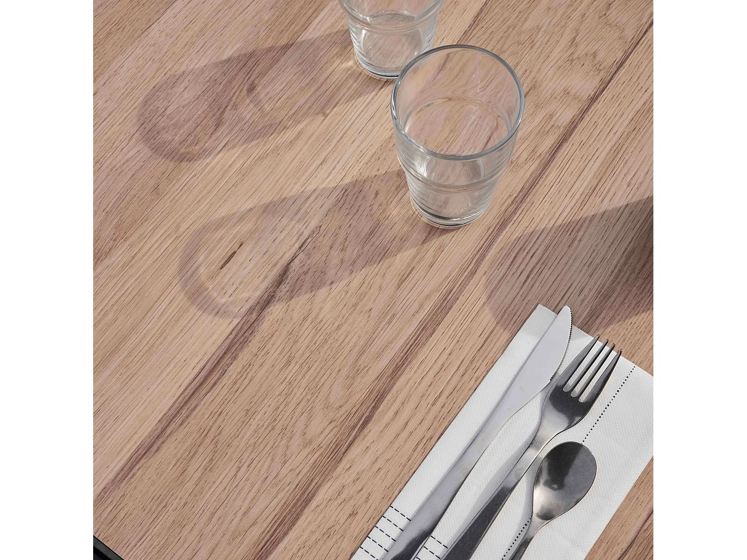 Table de terrasse 60 x 60 cm inclinable stratifié chêne clair