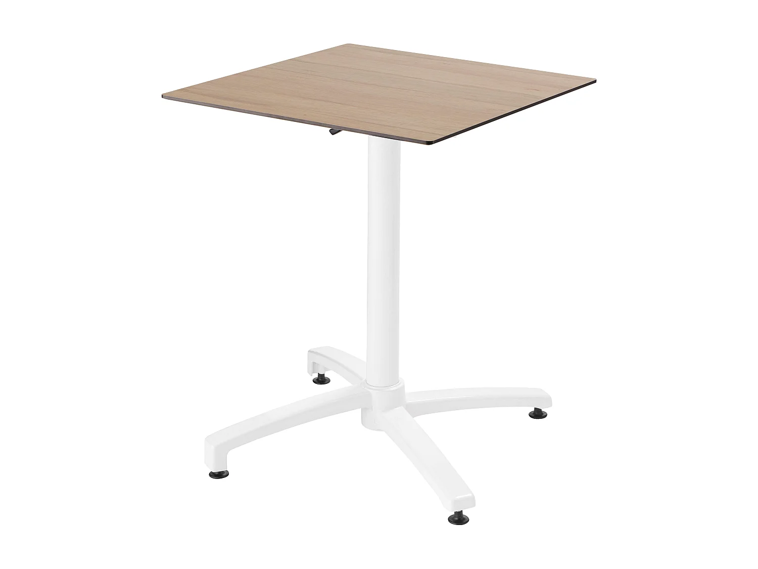 Table de terrasse 60 x 60 cm inclinable stratifié chêne clair