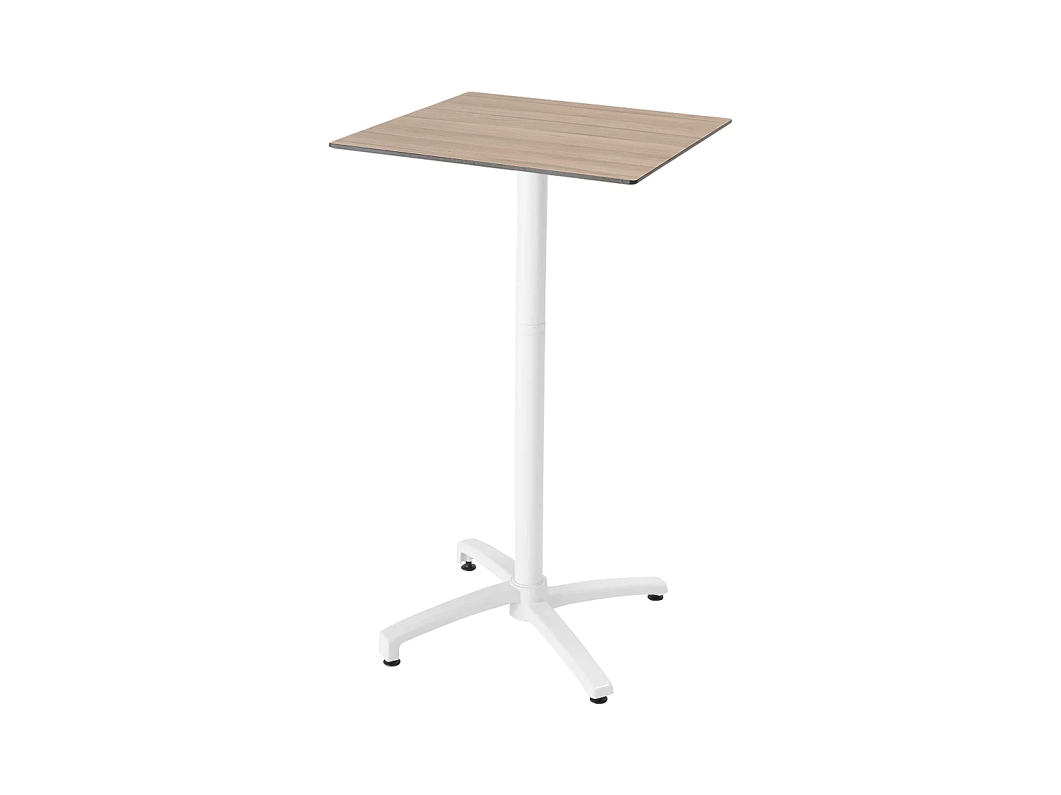 Table haute de terrasse 60 x 60 cm inclinable chêne naturel