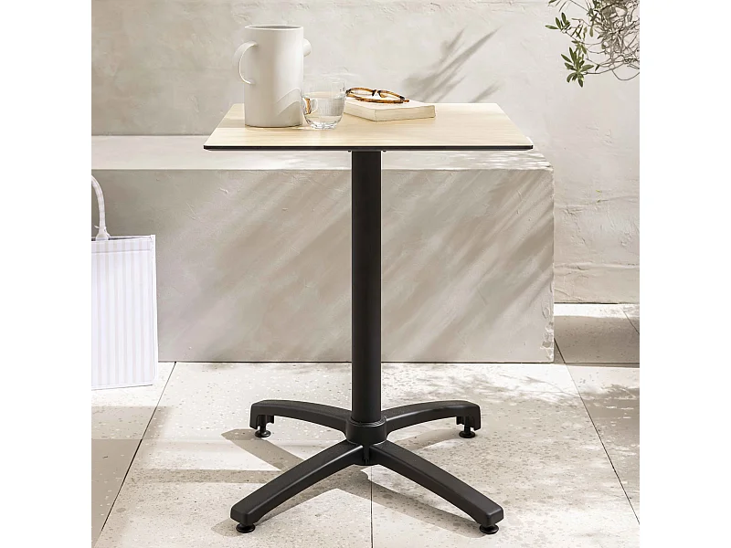 Table de terrasse 60 cm inclinable stratifié en beton chêne naturel