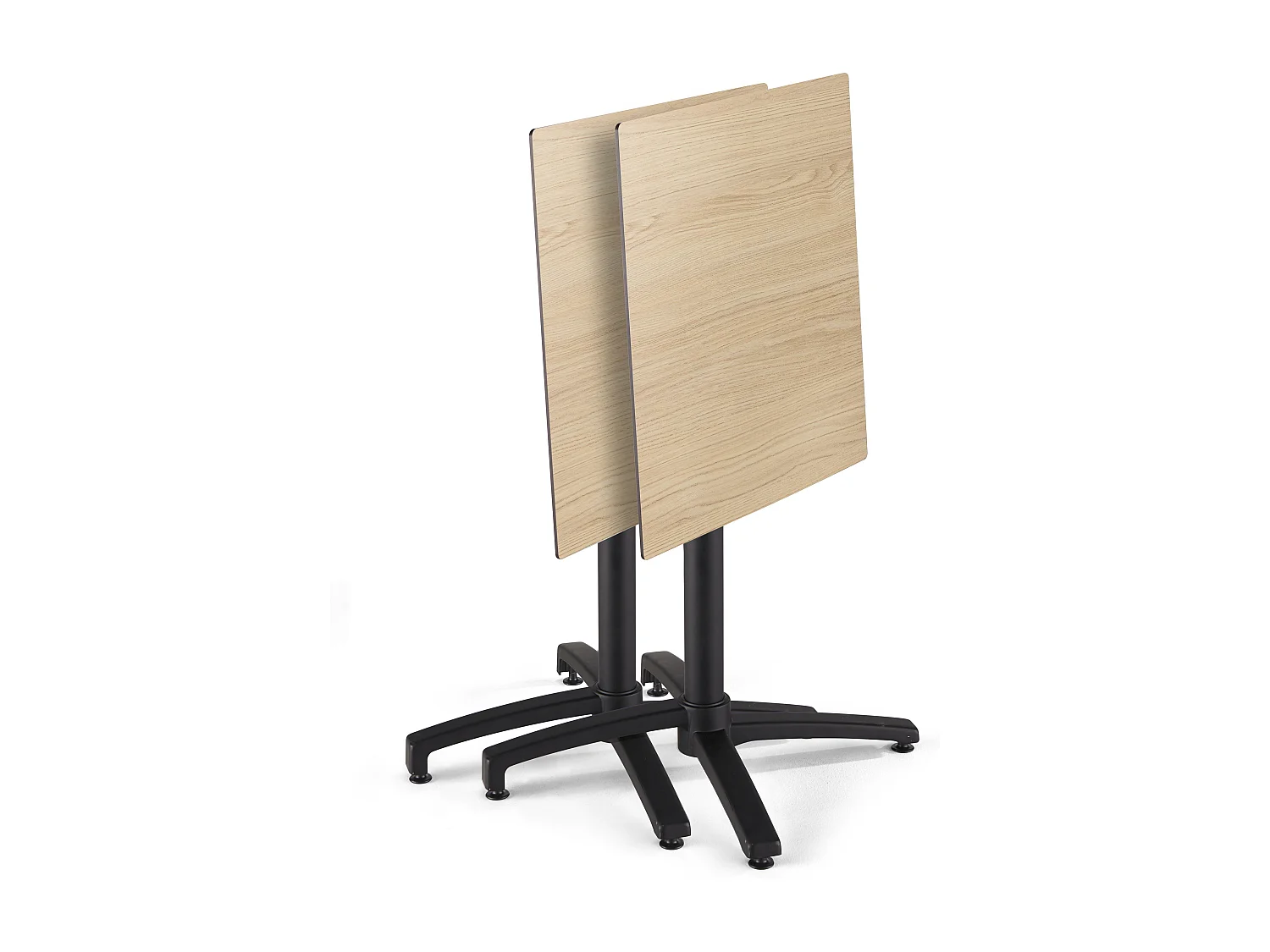 Tuintafel verstelbaar 60x60 cm, beton, afwerking natuurlijk eiken