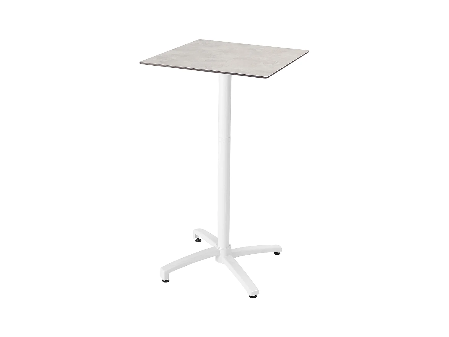 Table haute de terrasse 60 x 60 cm inclinable stratifié béton gris