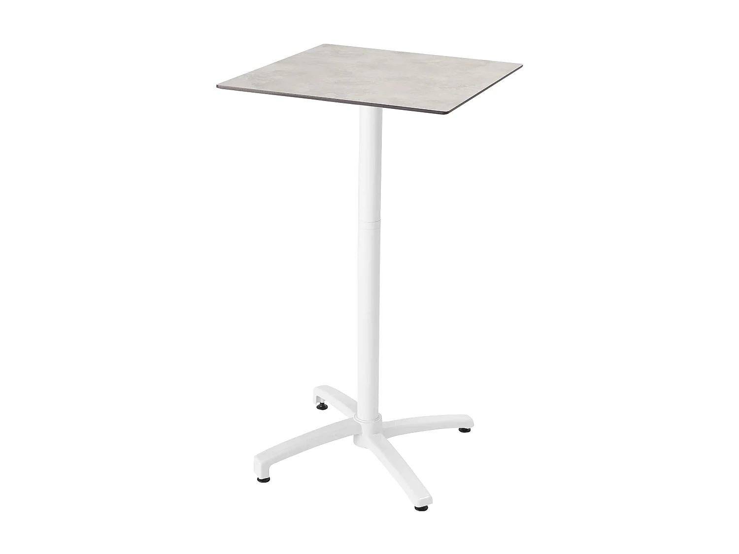 Table haute de terrasse 60 x 60 cm inclinable stratifié béton gris