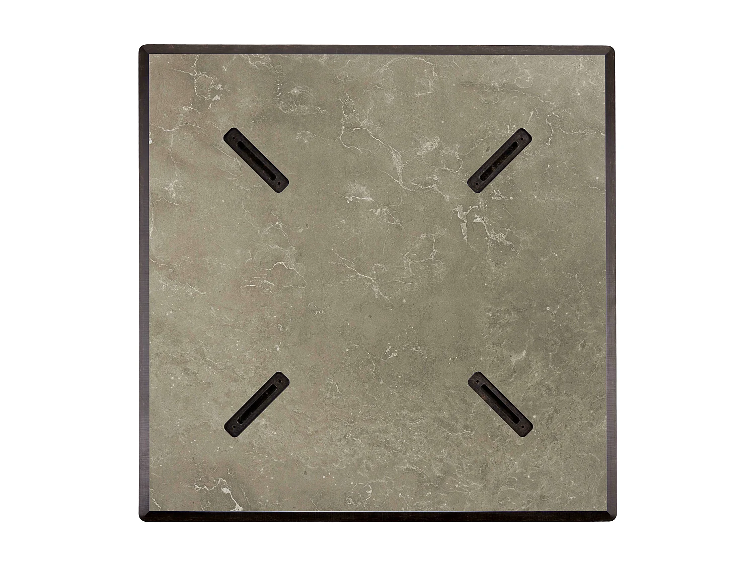 Table haute de terrasse carrée stratifié marbre beige