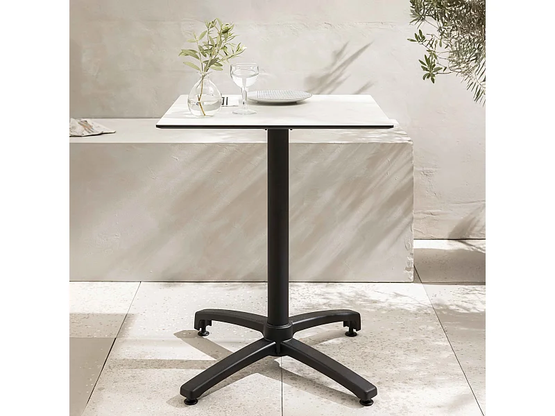 Table de terrasse 70 cm inclinable beton gris clair