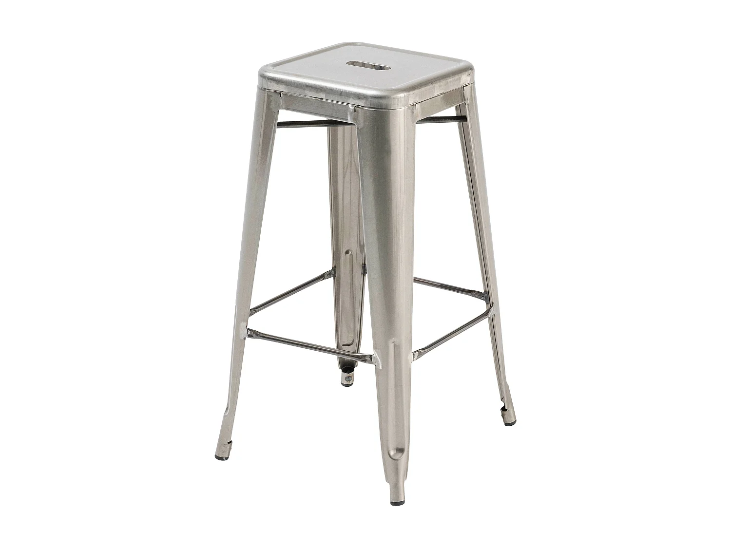 Lot de 4 tabourets de bar en acier gris mat