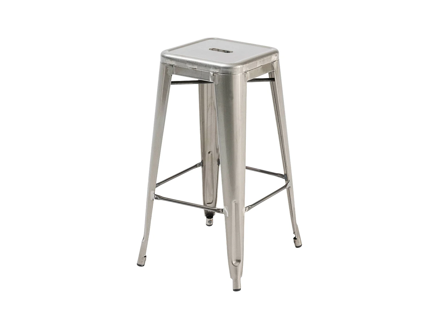 Tabouret de bar en métal gris mat
